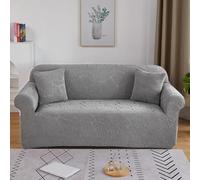 4 Seater Sofa Cover Grey Leaves Pet Stretch Sofa Covers Protectors Soft Spandex Elastic Covers for Sofas Couch Cover Machine Washable Universal Slipcovers Thick Non Slip