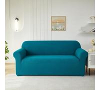 4 Seater Sofa Cover Peacock Blue Pet Stretch Sofa Covers Protectors Soft Spandex Elastic Covers for Sofas Couch Cover Machine Washable Universal Slipcovers Thick Non Slip