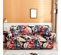 4 Seater Sofa Cover Red Black Plants Pet Stretch Sofa Covers Protectors Soft Spandex Elastic Covers for Sofas Couch Cover Machine Washable Universal Slipcovers Thick Non Slip