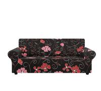 4 Seater Sofa Cover Red Flower Black Stretch Sofa Covers Couch Covers