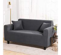 4 Seater Stretch Sofa Slipcover Solid Color Spx Couch Cover Easy Going Anti Wrinkle & Slip Resistant 2 Seater Protector for Fur Slish