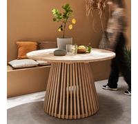 4-Seater Wooden Dining Table Indoor/outdoor Natural - Sweeek