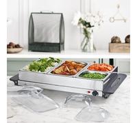 4 Section Buffet Server, Stainless Steel Trays, 7.2 Litres, 300W (3)