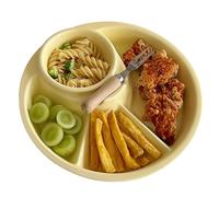 4-Section Ceramic Dinner Plate for Healthy Eating, Bariatric Diet, Everyday Kitchen Use