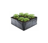 4 Section Fabric Grow Bag Raised Garden Bed Planter, 58 x 58 x 25cm PE Mesh Tarpaulin, Divided Vegetable Herb Tomato Flower Planting Container for Patio Balcony Allotment