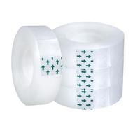 4 Sellotape Refills for Dispenser, Small Cellotape Rolls Mini Invisible Sticky Tape Clear Packing Tape Rolls Transparent Strips for Sealing Gifts Wrap Home Office School Christmas (18mm x 50m)