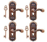 4 Set 1/12 Scale Accessories with Door Locks and Keys Retro Dollhouse Furniture Easy Setup Exquisite DIY Miniature Furniture for Dollhouse Decoration