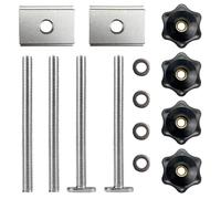 4 Set / 14 Pcs T-Track Clamps M8 T Slot Nut T-Track Sliding Nut,Two Specifications Of Nuts (T Type, Straight Type), T-Track Accessories,For Woodworking Tool Slot Fastener