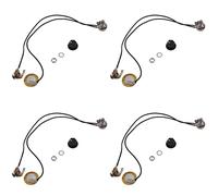 4 Set 27MM Guitar Pickup Piezo Transducer Prewired Amplifier with 6.35MM Output Jack for Acoustic Guitar Ukulele Box