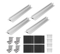 4 Set 400mm Solar Panel PV Photovoltaic Mounting Bracket Set Aluminum Alloy Firmly Fixing Panel Short Rail PV Mounting Stand Rack for Roof RVs Trailers Boats