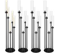 4 Set 5-Arm Floor Candelabra - 42.5" Tall Gold Candle Holders with Acrylic Lampshades Elegant Centerpieces for Weddings Parties & Home Decor