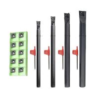 4 Set 7/8/10/12mm SCLCR Bore Turning Tool Sets Lathe Boring Bars 10PCS Carbide Insert CNC Cutting Holder(SCLCR Set2)
