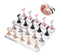 4 Set Acrylic Nail Stand Powerful Magnetic Nails Stands Nails Holder for Painting Nailz Press on Reusable Fake Nail Stand Practice NailArt Tools for Nailart Display Painting Training