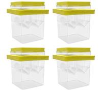 4 SET Aquarium Breeding Box For Fish Tank - Floating Fish Hatchery Isolation Box - Double Layer Fry Hatching Incubator Breeding Rearing Trap - Aquarium Hatchery Incubator Breeder Box With Suction Cup