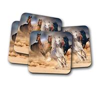 4 Set - Beautiful Horses Coaster - Equine Animal Wild Mustang #8532