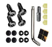 4 Set Black Anti Theft License Plate Screws Kits, Rustproof Stainless Steel Car Tag Plate Mounting Hardware, M6 (1/4") Tamper Proof Screws for Front Rear Frame Holder Mounting 1996-2023