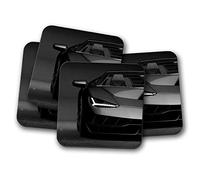 4 Set - Black Super Car Coaster - Sports Vehicle Drifting Racing Fun #16477