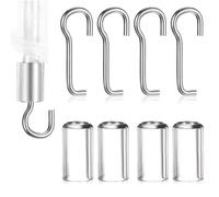 4 Set Blind Wand Replacement with Hook, Wand Wire and Sleeve Collar for Horizontal Mini Blinds, Blinds Wand Replacement, Vertical Blinds Repair Parts with 1 Inch Square Headrails