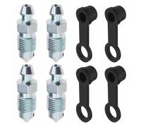 4 Set Bolt Bleed Screw M10x1mm with Bleed Nipple Caps, Disc Brake Caliper for Motorcycles Cars Brake Pumps