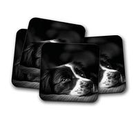 4 Set - Border Collie Coaster - Puppy Dog Puppies Farm Sheep Fun #8639