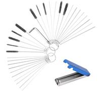 4 Set Carb Cleaner, Carburetor Cleaner, 20 Cleaning Needles, 13 Cleaning Wires Set,10 Nylon Brushes, 1 Stainless Steel Wrench Tool for Motorcycle ATV Moped Welder Carb