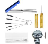 4 Set Carbon Dirt Jet Remove Cleaner Kit, Multi-Size Carb Torch Tip Cleaning Wire, Carburettor Cleaner with 5 Nylon Brush 1 Sharp Pick Cases, Motorcycle ATV Cleaning Wires for Welder Sprinklers