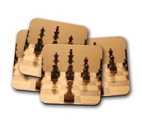 4 Set - Chess Set Coaster - Pawn Board Games Puzzle Fun Dad #8882