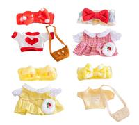 4 Set Clothes for Stuffed Animals Plush Stuffed Animal Clothes for Duck with Headbands, Skirts, Sweaters and Bags DIY Stuffed Animal Accessories for Kids to Improve Hands-On Skills