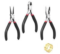 4 Set Comfortable Grip Jewelry Pliers Kits Practical Jump Ring Opener Professional Round Nose Pliers Set for Beading Cutting DIY