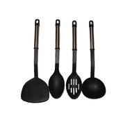 4-Set Cooking Utensil -Soup Spoon, Spatula, Cooking Spoon, Slotted Spoon Heat - Resistant Kitchen Utensil (Up to 210°C) | Durable, Non-Stick Safe (4-Pack Utensil Set)