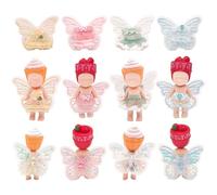 4 Set Doll Clothes Compatible with Sonny Angel, Wing Tulle Skirt for 3 Inch Mini Dolls Collectible Cute Accessories with Tops Skirts Doll outfit for Display and Decoration Gift(Pink Yellow Green Blue)