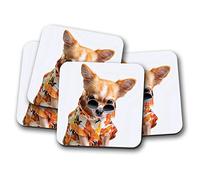 4 Set - Funky Chihuahua Dog Coaster - Puppy Dogs Ginger Dogs #16781