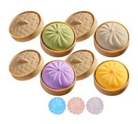4 SET Giant Dumpling Squeeze, Giant Squishy Dumpling Toy, Dumplings Squishy Stress Balls, Bun With Food Steamer Stretchy Desk Toys, Suitable For All Age Groups