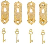 4 Set Gold 1/12 Miniature Door Knob Lock and Key Dollhouse Decoration Accessories, Dollhouse Accessories, Dollhouse Decor, Decorations