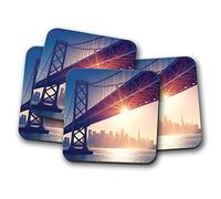 4 Set - Golden Gate Bridge Coaster - USA America Travel San Francisco #8857