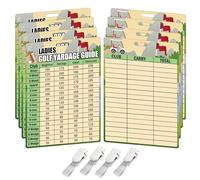4 Set Golfers Quick Reference Distance Card With Card Holder Golf Club Range Estimation Cheat Sheet Card Golf Club Distance Card Golf Yardage Guide Card for Golf Bag Accessory & Golf Practice (Color2)