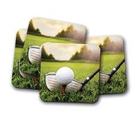 4 Set - Golfing Coaster - Golf Club Sports Dad Brother #8801
