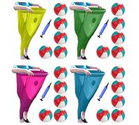 4 Set Granny Pants Yard Game Sets, Freaky Party Games Pant with 20 Bouncy Balls, Yard Games Field Family Reunion Game Giant Outdoor Games Sets for Adults,Family Activities