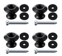 4 Set Guitar Strap Button Compatible with Dunlop Straplok, Black