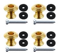 4 Set Guitar Strap Button Compatible with Dunlop Straplok,Gold