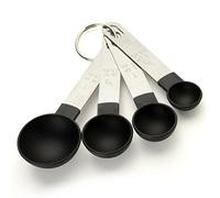 4 Set Kitchen Measuring Spoons - Sizes: ½ tsp, 1 tsp, ½ tbsp, 1 tbsp. Nesting/Stackable To Measure Dry or Wet Ingredients in Baking, Cooking, Mixing & Food Processing. Stainless Steel & Polypropylene.