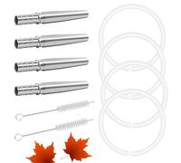 4 Set Maple Syrup Tapping Kit Include 4pcs Stainless Steel Maple Tree Taps Spiles 4pcs Food Grade Maple Syrup Tubing 2pcs Spile Cleaning Brushes, Maple Tree Tapping Kit Maple Syrup Tap Set