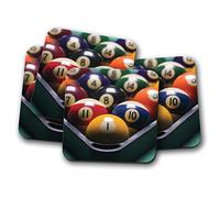 4 Set - Pool Balls Coaster - Snooker Dad Brother Father #8559
