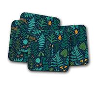 4 Set - Pretty Woodland Coaster - Fern Leaves Plants Nature Wildlife #15541