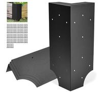 4 Set Raised Garden Bed Corner Brackets, 30 x 5cm Raised Bed Corners with Screws Fits Lumber up to 5 x 30cm in Size, Rust Resistant Metal Connectors for Vegetable Planter Garden