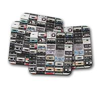 4 Set - Retro Cassette Tape Cork Backed Drinks Coaster - Music 80's 90's Funny #8393