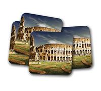 4 Set - Rome Colosseum Coaster - Flavian Amphitheatre Italian Travel #8979