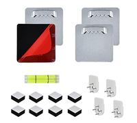 4 Set Self-Adhesive Picture Hanger without Drilling, Picture and Mirror Holder,Picture Hooks for Hard Walls, No Drilling Picture Hangers, Mounting Set for Hanging with Mini Spirit Level