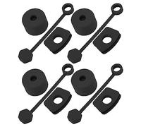 4 Set Silicone Spill Proof Stopper Set, Tumbler Accessories, Including 4 Straw Cover Cap, 4 Square Spill Stopper and 4 Round Leak Stopper,Stanley Cup Silicone Straw Lid (Black)