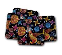 4 Set - Space Coaster - Rocket Stars Planets Moon Fun #8819